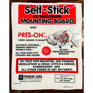 Self Stick Art Needlework Mounting Board 11 x 14 PRES ON Fabric Craft Sealed NOS